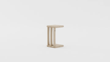 Minst space saving sofa side table in birch solid wood.